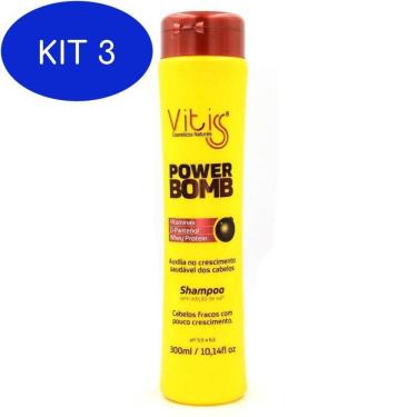Imagem de Kit 3 Shampoo Power Bomb 300 Ml Vitiss