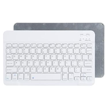 Imagem de Hilitand Teclado Bluetooth sem fio, teclado portátil compacto de 10 polegadas, máquina de escrever ultrafina, alcance de transmissão de 10 m para Android/para iOS/para Windows Laptops Notebook (branco)