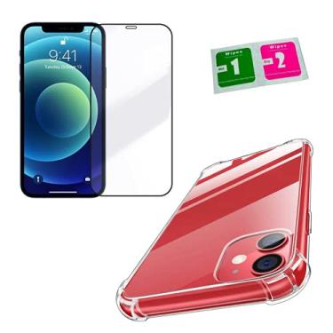 Imagem de Kit Capinha Antishock + Película 9D Cobre Tudo Compatível iPhone 12 Pro