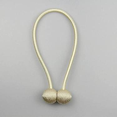 Imagem de Decorações para casa 1 peça cortina de bola magnética pérola corda de gravata simples e versátil fivela de cortina para cortinas para armazenamento de sala de estar, bege