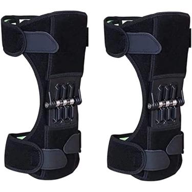 Imagem de Joelheira Joelheira Joelheira com 3 Molas Poderosa Rebote Força de Retorno Articulação Power Lift Joelheiras para Caminhadas Escalada (2 peças)