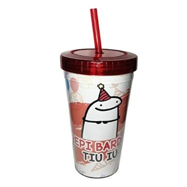Imagem de Copo Térmico C/ Tampa E Canudo Flork Repi Bardi Tiu Iu Aniversário 600ml