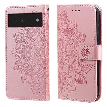Imagem de For Google Pixel 6 7-petal Flowers Embossing Pattern Horizontal Flip PU Leather Case with Holder & Card Slots & Wallet & Photo Frame