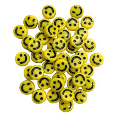 Imagem de Miçangas Smile Entremeio 100 Missangas Sorriso Carinha 7mm Para Montar Pulseira Colar Bijuterias
