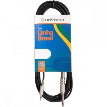 Imagem de Cabo De Áudio Linha Brasil P2 Estéreo X 1 P10 Mono 1,8M Pret