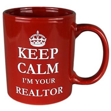 Imagem de Canecas engraçadas Keep Calm I'm Your Realtor Caneca de café, vermelha, 325 ml