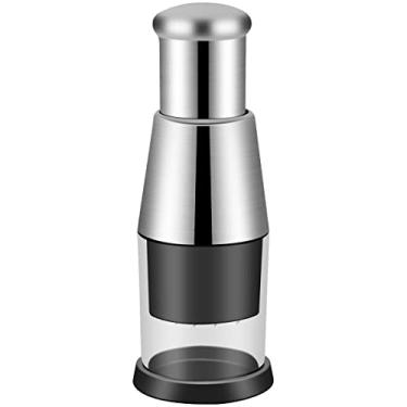 Imagem de Cortador de alho prensado AB1 Amassador manual de aço inoxidável triturador de alho manual tipo empurrar mão de obra de poupança de alimentos na cozinha utensílio para salada de gengibre e pimenta cebola AB1 (como mostrado na figura)