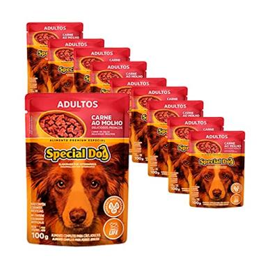 Imagem de Kit 20 Ração Special Dog Sachê Cães Adultos Carne - 100g