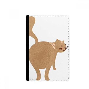 Imagem de Porta-passaporte marrom bonito gato andando animal notecase burse carteira capa porta-cartão, Multicolor