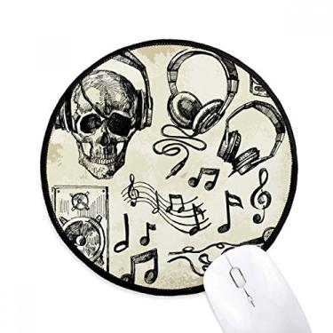 Imagem de DIYthinker l Fone de ouvido padrão instrumento musical mouse pad desktop escritório tapete redondo para computador