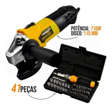Imagem de Esmerilhadeira Titanium 110V/220V + Jogo Soquetes 40Pçs