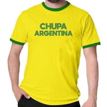 Imagem de Camiseta Chupa Argentina Copa Futebol Brasil Verde E Amarelo - Mago Da
