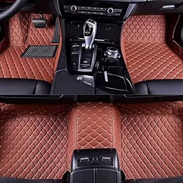 Imagem de Tapetes de carro personalizados cabem em 99% dos carros, SUVs e carros esportivos, carpete de couro antiderrapante com cobertura total para homens e mulheres, tapetes de carro de luxo-brown