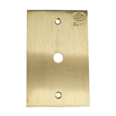 Imagem de Placa Piso Latão 2x4 Cega C/Furo 9MM - Olivo