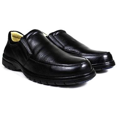 Imagem de Sapato Casual Conforto Couro Floater Preto 3040 Tamanho:44;Cor:Preto