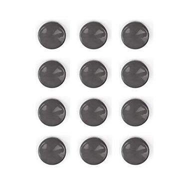 Imagem de Imãs Enfeite de Geladeira e Painel - Botão Cinza 12 Unidades