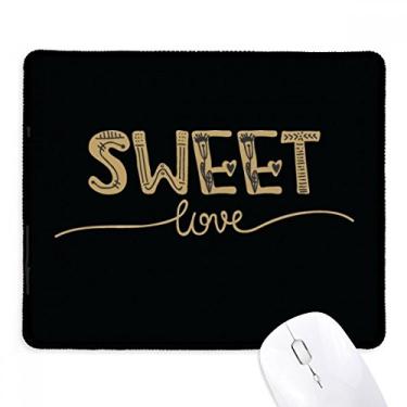 Imagem de Mouse pad com citação dourada e escrita à mão da Sweet Love Tapete antiderrapante