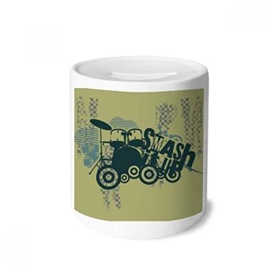 Imagem de DIYthinker Caixa de moedas de cerâmica com estampa de música de grafite e caixa de dinheiro para presente de cofrinho