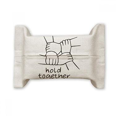 Imagem de Bolsa de linho de algodão para lenços faciais Hold Together