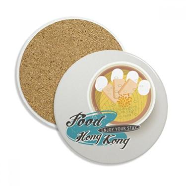 Imagem de Caneca de porta-copos Hong Kong Ramen China com proteção de mesa, pedra absorvente