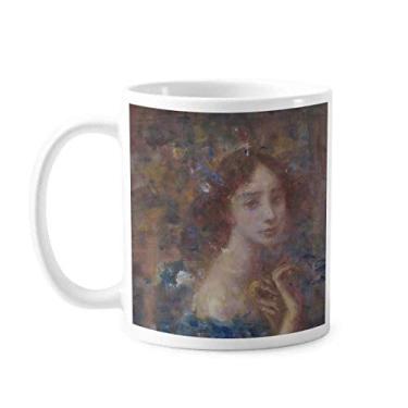 Imagem de Caneca de cerâmica para pintura a óleo Miss Fall XJJ Copo de porcelana de café