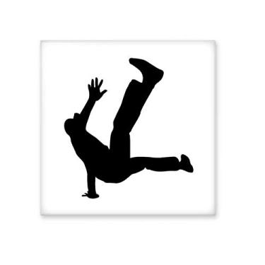 Imagem de Decalque brilhante de azulejo de cerâmica hip-hop saltando dançarino esportes pedra adornada tijolo vitrificado