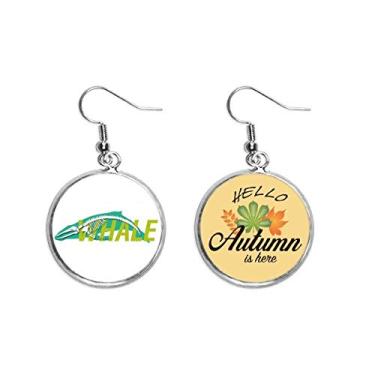 Imagem de Brinco em forma de baleia, esqueleto orelha, pendurado, folha de outono, joia