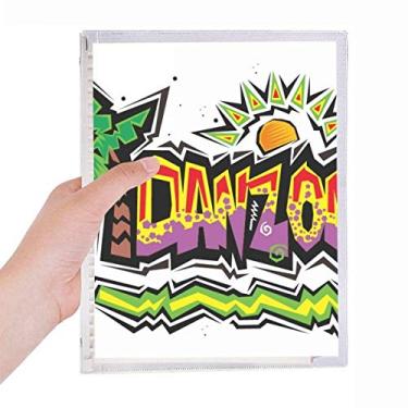 Imagem de Caderno de slogan Danzon rosa Elment da cultura do México, diário de folhas soltas recarregável