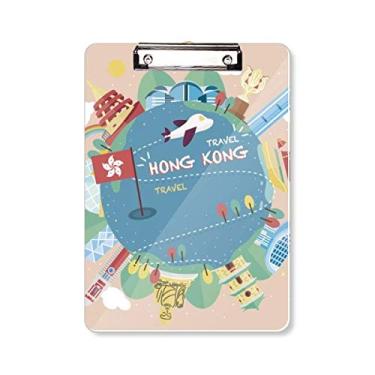 Imagem de Placa de apoio para prancheta I Love Hong Kong Famous Places A4