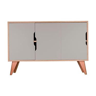 Imagem de Balcão Buffet com 3 Portas Carvalho e Verde Menta