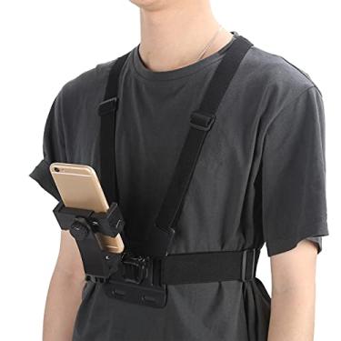 Imagem de FASJ Suporte de clipe para celular, suporte de alça de peito altamente elástico em forma de J para câmera esportiva para celular