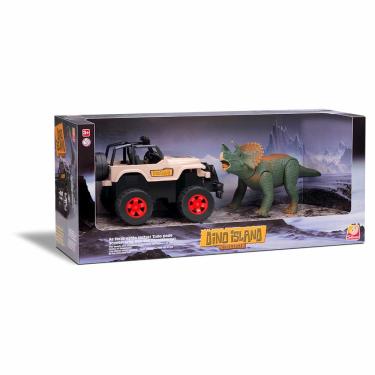 Imagem de Carrinho e Figura - Dino Island Adventure - Jeep com Triceratops - Silmar