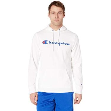 Imagem de Champion Moletom com capuz, algodão peso médio, camiseta masculina confortável, Escrita branca, XX-Large