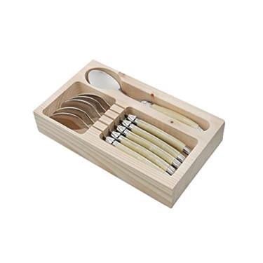 Imagem de La Tour SLI Conjunto de Colheres Laguiole em Bandeja de Madeira, Marfim, 6 unidades