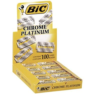 Imagem de Bic Chrome Platinum Lâminas de barbear com borda dupla, 50 unidades