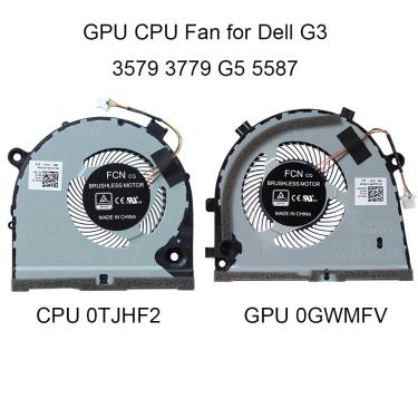 Imagem de 0TJHF2 0GWMFV Notebook PC Ventiladores Cooler para Dell G3 3579 3779 G5-5587 15 5587 GPU CPU Cooling
