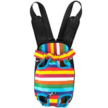 Imagem de GEEPET Legs Out Front-Facing Dog Carrier Mãos Livres Ajustável Pet Puppy Cat Mochila Portátil para Caminhadas Bicicleta e MotocicletaGEEPET Small SJB-S-C