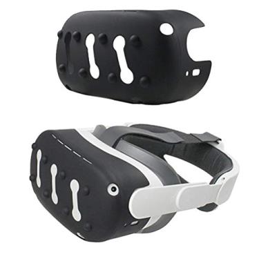 Imagem de xiaolang Capa protetora de fone de ouvido VR, capa protetora de silicone compatível com Oculus Quest 2 frontal, capa de fone de ouvido para jogos VR resistente a choques