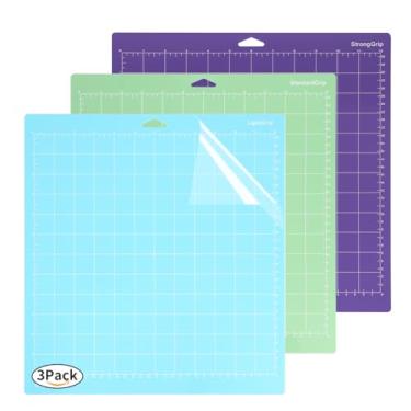 Imagem de ALXBSONE Pacote com 3 tapetes de corte, tapete para máquina de letras, autocura, tapete de corte rotativo para costura de 30 x 30 cm (aderência padrão, leve, forte aderência)