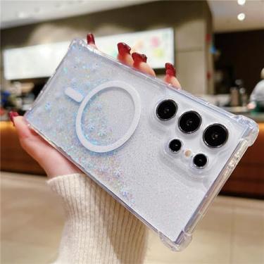 Imagem de Capa de carga com brilho brilhante para Samsung Galaxy S24 Ultra S24 Plus Airbag Capa transparente para Samsung S23 Ultra Soft Case, azul SF, para Samsung S23Plus