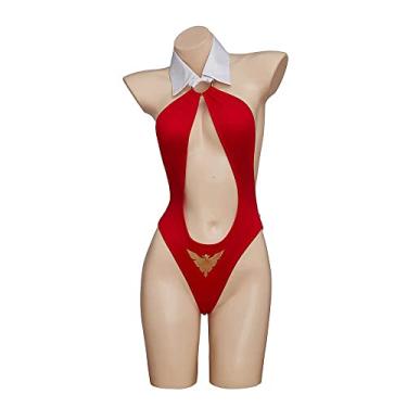 Imagem de VEECOOCOS Fantasia de cosplay Vampirella feminina sexy vermelha, Vermelho, PP
