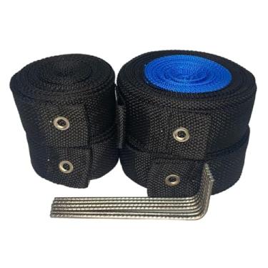 Imagem de Fita Marcação de Quadra De Beach Tennis Preto/Azul 16x8 com Marcação 3m