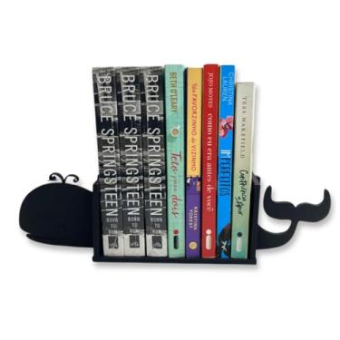 Imagem de Suporte Aparador Bibliocanto De Livros Baleia Fundo do Mar Preto Em Mdf Preto Fosco