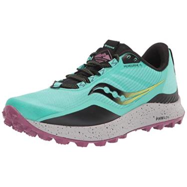 Imagem de Saucony Tênis de corrida feminino Peregrine 12 Trail, Menta Fria/Ácido, 10