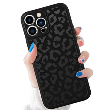 Imagem de tharlet Capa Leopardo Preto Compatível com iPhone 14 Pro Max - Estampa Cheetah - Proteção de TPU Macio e Amortecedor de Choque