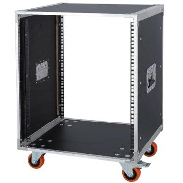 Imagem de WikrOck Rack AV Gear Rack 12U Home Audio & Video Stage Stereo Gabinete de armazenamento sobre rodas - 12U 48.3 cm Servidor IT Network Data Devices Storage Rack Cabinet - SC01-12U