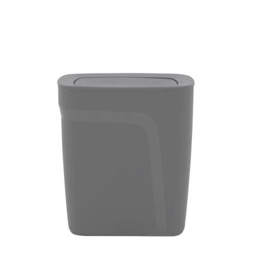 Imagem de Lixeira Tramontina Compact Em Polipropileno Cinza Com Tampa Basculante 8,5 L