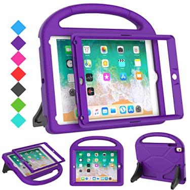 Imagem de SUPLIK Capa infantil para iPad 5ª/6ª geração (9,7 polegadas, 2017/2018), iPad Air 1/2 e Pro 9,7 com protetor de tela, capa leve e durável com suporte para Apple iPad 5/6 Gen, roxa