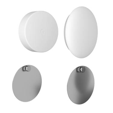 Imagem de Teccle Suporte de parede para sensor de temperatura de ninho, pacote com 2 – Sem necessidade de furo – Placa de suporte de aço inoxidável para sensor de termostato Google Nest – Montagem em qualquer superfície lisa e seca