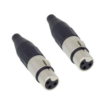 Imagem de Kit 2 conector plug santo angelo xlr linha 3p femea sa2x